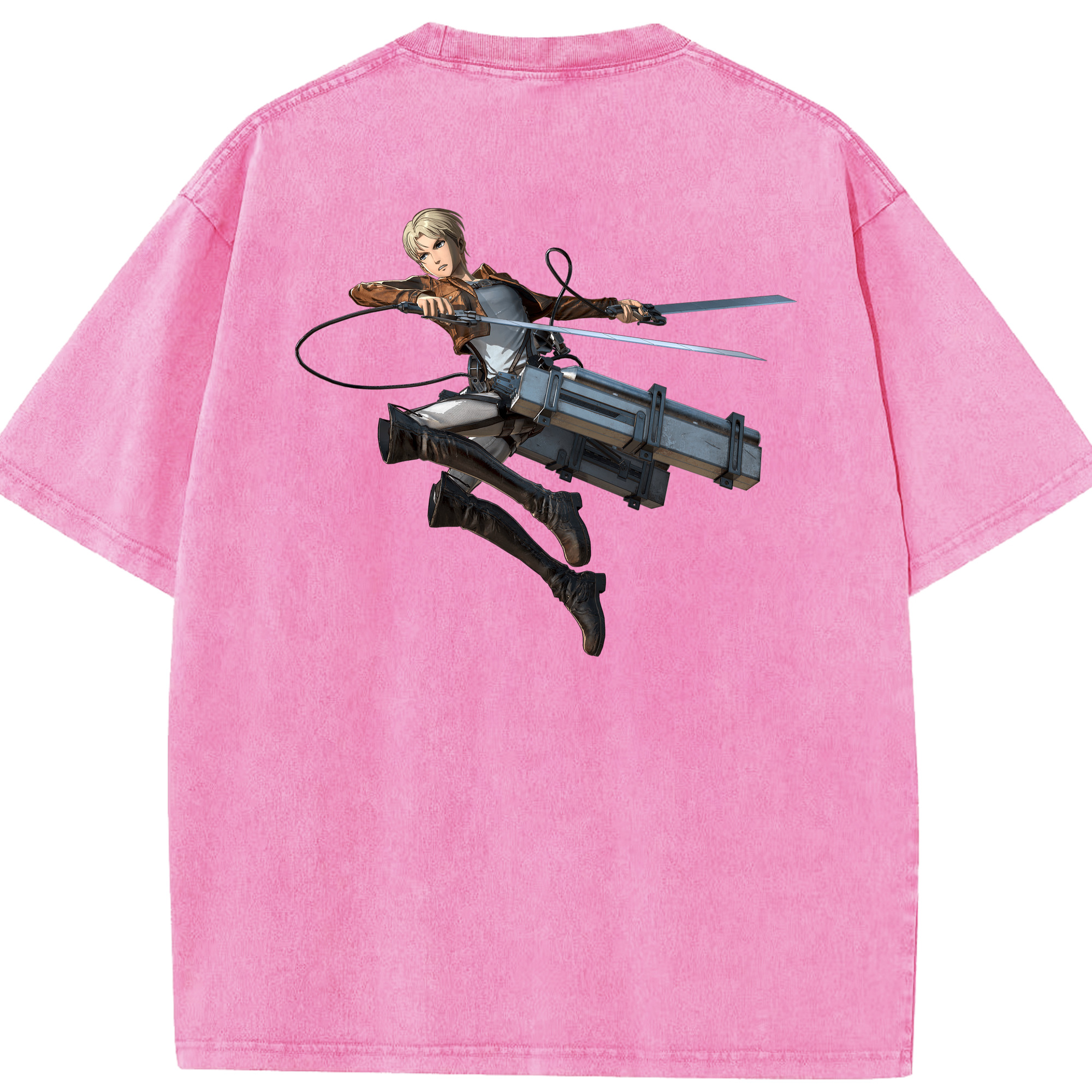 （画像用） 進撃の巨人 Attack on Titan 綿100% ヴィンテージ風 半袖Tシャツ（背面プリント）